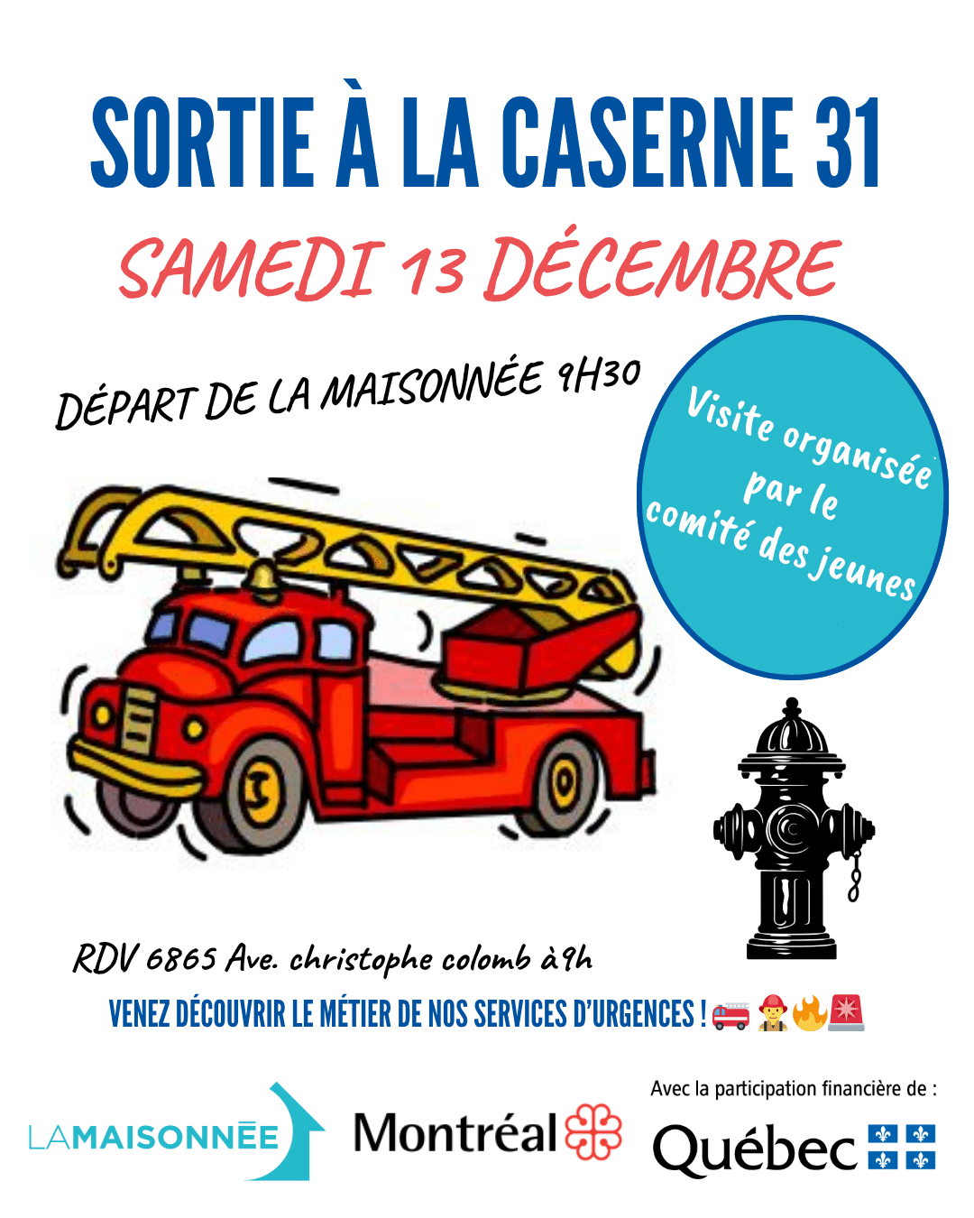 Sortie à la Caserne ! Volet jeunesse