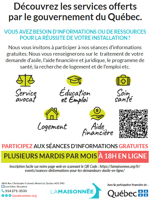 Séances d&rsquo;informations en ligne pour les demandeurs d&rsquo;asile